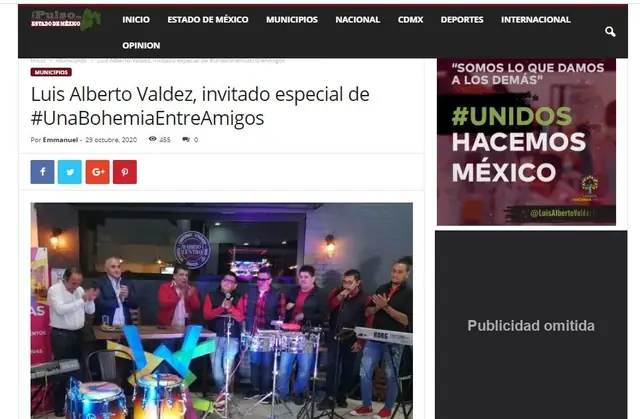 Captura de El Pulso Estado de México: Luis Alberto Valdez, invitado especial de #UnaBohemiaEntreAmigos