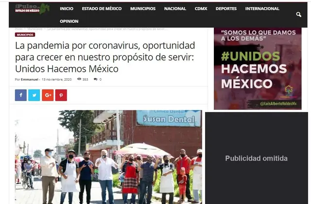 Captura de El Pulso del Estado de México: La pandemia por coronavirus, oportunidad para crecer en nuestro propósito de servir: Unidos Hacemos México