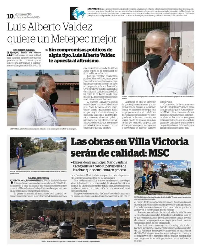 Captura de La Voz del Estado de México: Luis Alberto Valdez quiere un Metepec mejor