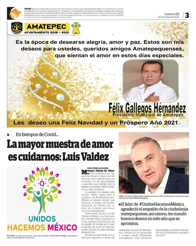Captura de La Voz del Estado de México: La mayor muestra de amor es cuidarnos: Luis Valdez
