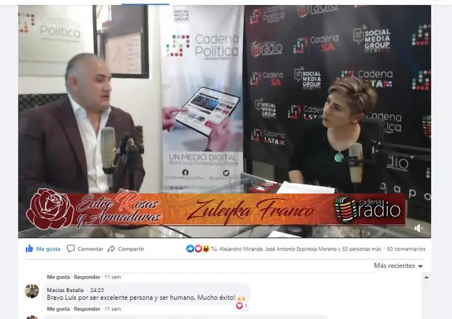 Captura de Cadena Radio: Entre Rosas y Armaduras, con Zuleyka Franco