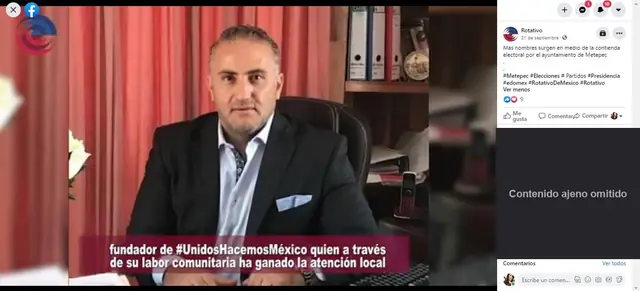 Captura de Rotativo de México: Más nombres surgen en medio de la contienda electoral por el ayuntamiento de Metepec