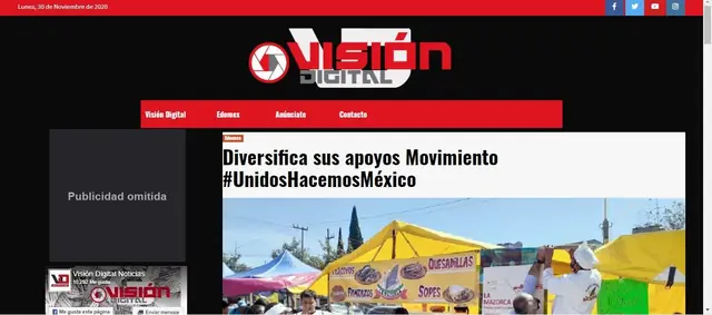 Captura de Visión Digital: Diversifica sus apoyos Movimiento #UnidosHacemosMéxico