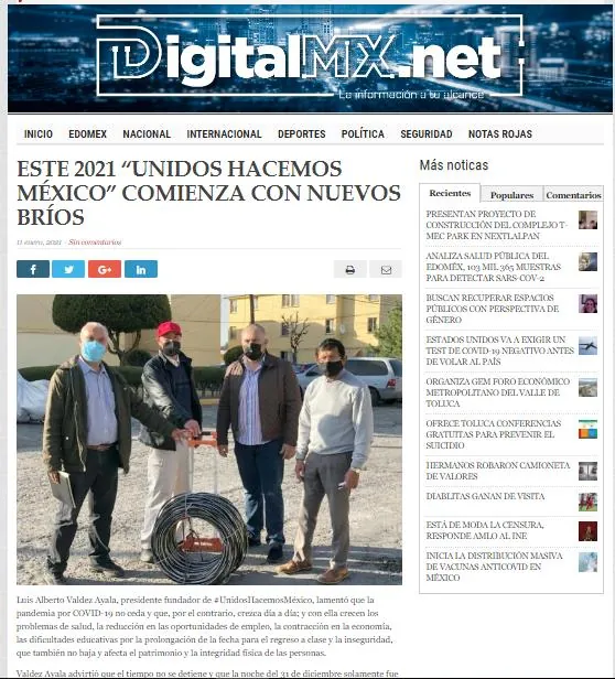 Captura de Digital MX: Este 2021 “Unidos Hacemos México” comienza con nuevos bríos