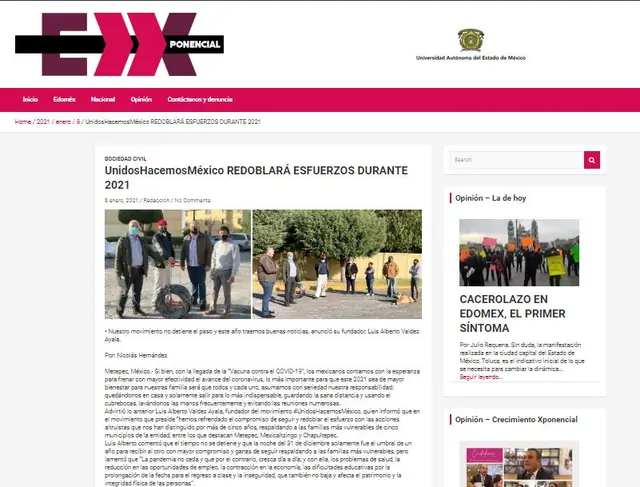 Captura de Exponencial: UnidosHacemosMéxico redoblará esfuerzos durante 2021